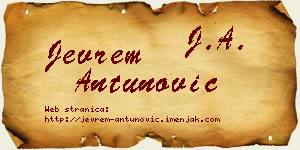 Jevrem Antunović vizit kartica